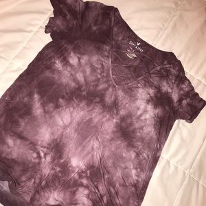 american eagle purple tie dye shirt